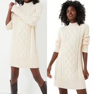 Hyacinth House NEW Cream Whistler Chunky Cable Knit Sweater Dress Size XXL